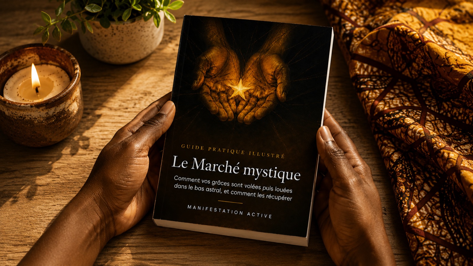 Femme lisant un livre dans un salon baigné de lumière dorée